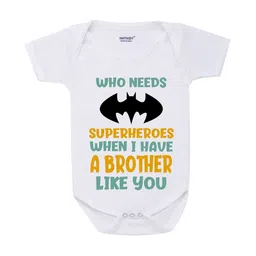 KNITROOT Unisex Kids White Printed Cotton Bodysuit-picture-31