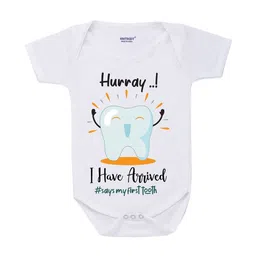 KNITROOT Infant Kids White Printed Bodysuit-picture-18