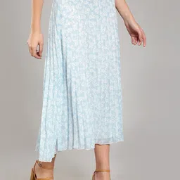 NUEVOSDAMAS Floral Printed Midi Length Accordion Pleated Skirt-picture-39