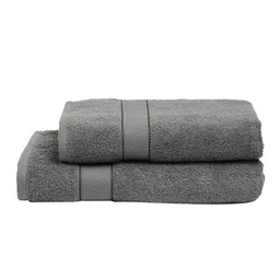 Creeva Grey Solid 525 GSM 2 Pc Couple Bath Towel Set image 5