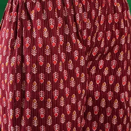 Sangria Kantha Printed Pure Cotton Boat Neck Tunic With Trousers image 3