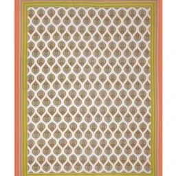 Sangria Orange & Brown Geometric Printed 210TC Cotton King Bedsheet With Pillow Cover image 3