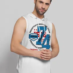 Juxar Printed Cotton Hooded Sleeveless Gym Vest-picture-11