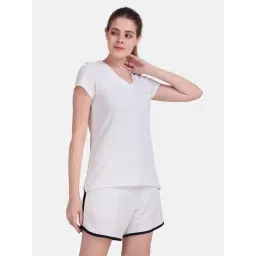 Wear Jukebox Drift V-Neck T-Shirt and Shorts Women White image 4