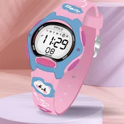 Spiky  Kids Printed Dial & Silicon Straps Digital Automatic Watch SPKEVA18_C2_PNK image 1