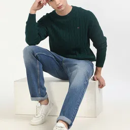 Tommy Hilfiger Men Self Design Cable Knit Pullover image 2