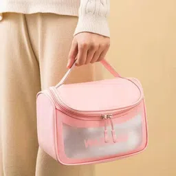 salepush Hanging Travel Toiletry Bag Cosmetic Makeup Bag with Handle Transparent Zipper Pouch Bag for Women (Printed Hanging wash Bag) image 3