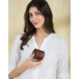 fabindia fashion Fabindia Brown Leather Coin Pouch image 1