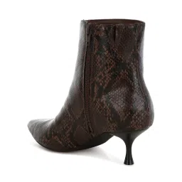 London Rag Brown Faux Leather Kitten Heel Casual Boots image 2