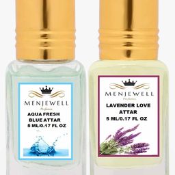 Menjewell Pack of 2 Attar -  Aqua Fresh & Lavender Love Attar 5 ml Each-picture-45
