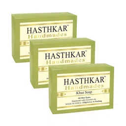 Hasthkar Set of 3 Handmades Glycerine Khus Soap 125gm Each-picture-38