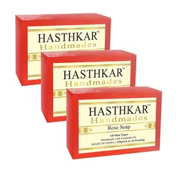 Hasthkar Set of 3 Handmades Glycerine Rose Soap 125gm Each-picture-32