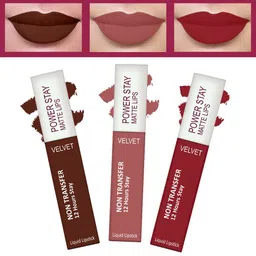 FORFOR Power Stay Set Of 3 Long Last Waterproof Matte Liquid Lipstick 4 ml Each-image-73