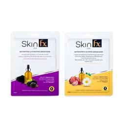 Skin Fx Pack of 2 Detoxifying & Refreshing Serum Masks - 25 ml Each image 2