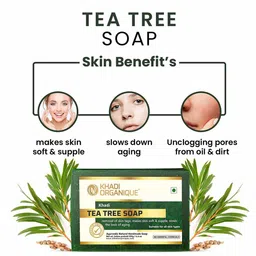 Khadi Organique Set Of 4 Tea Tree Herbal Soap with Essential Oils - 125g each image 2