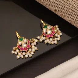 Abdesigns Gold-Plated Artificial Beads Pachi Kundan Bugadi Ear Cuff-picture-37