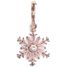 DressBerry Set Of 2 Rose Gold & Silver Plated Floral American Diamond Drop Earrings image 2