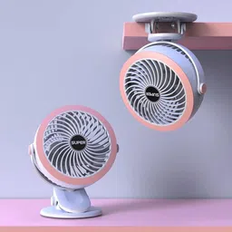BOVTY USB Desk Fan, Portable 3 Speeds Portable Small Fan with Strong Airflow Wind Desktop Quiet USB Fan,Table Fan, 90° Rotate Personal Cooling Fan For Bedroom Home Office Desktop Travel (Pink) image 2