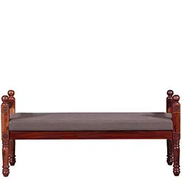 tg furniture T.G. Furniture Solid Sheesham Wood Ethenic Seating Bench with Cushion for Home Living Room Hall Wooden Furniture for Indoor Outdoor Garden Balcony (Red Natural Finish) image 4