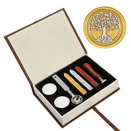 GOODIEBOX Tree of Life Classic Wax Seal Stamp Set - Vintage Wax Stamps - Retro Seal Stamps - Maker Gift Box Set (Tree of Life) image 1