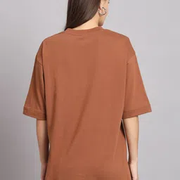 Imsa Moda Typography Printed Round Neck Oversized Cotton T-shirt image 4