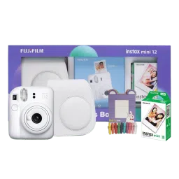FUJIFILM Instax Mini 12 Moments Box Instant Camera with 20 Shots (Clay White) image 1