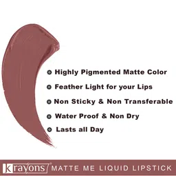krayons Matte Me Ultra Smooth Matte Liquid Lip Color 5 ml - Nude Embrace image 4