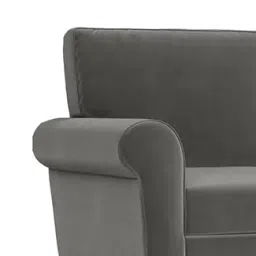 urban ladder create Oxford 2 Seater Fabric Sofa in Ash Grey Velvet Colour image 3