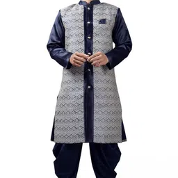 xepon Mens Indo Western Dhoti Set - Blue image 1