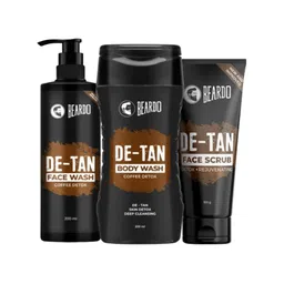 BEARDO DeTan Coffee Detox Combo - Face Wash 200ml + Body Wash 200ml + Face Scrub Tube 100g-picture-5