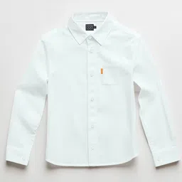 Urbano Juniors Boys Pastel Blue Cotton Long Sleeve Regular Fit Casual Solid Shirt-image-63