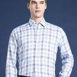 Hancock Men Slim Fit Checked Formal Shirt-picture-37