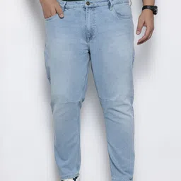 Hardsoda by The Indian Garage Co Men Plus Size Carrot Fit Light Fade Stretchable Jeans image 2
