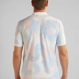 Louis Philippe Sport Men Printed Polo Collar Raw Edge Slim Fit T-shirt image 4