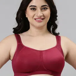 Enamor Maroon Non-Wired Non Padded Full Coverage Everyday Bra F048-picture-40
