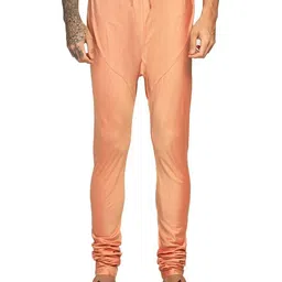 kisah Men's Churidar, Coral Solid Cotton Blend image 1