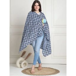 Secret Wish Floral Print Blue Cotton Nursing Cover-picture-4