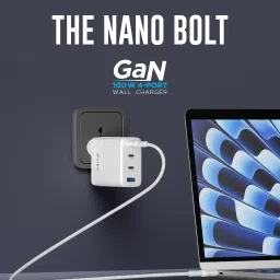 urbn UWA100 100W Type A & Type C 4-Port Fast Charger (Adapter Only, GaN Pro Technology, White) image 4