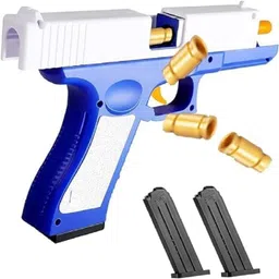 Asian G Lock Gun-Shell ejecting Toy Gun Pistol with Silencer and magzine|Pull Back Action Pistol Toy for Kids Boys|Reaslistic Toy Gun for Kids with Soft Bullets image 1
