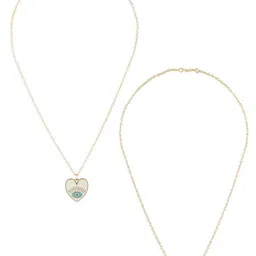 AMI Set Of 2 Gold-Plated Enamelled Evil Eye Pendant Minimal Chain image 2