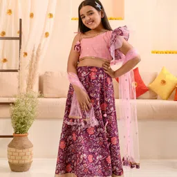 pspeaches Girls Printed Ready to Wear Lehenga & Blouse With Dupatta-picture-17