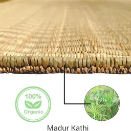 MAMAJI TECH SOLUTION Kusha Grass Mat for Sleeping | Natural Madurkathi Chatai | 70x34 Inch | Eco-Friendly Korai Pai | Handcrafted Grass Floor Mat for Pooja & Meditation (72 * 36 Inch) image 2