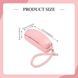 Wall Mount Phone Retro Style Redial Corded Home Phone for School Garage Home Pink image 2