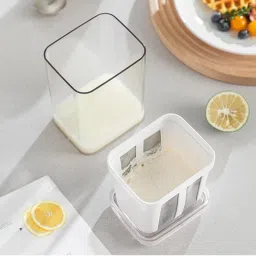 1100ml Yogurt Filter with Fine Mesh & Lid | BPA-Free Curd Maker & Yogurt Strainer | Ideal for Homemade Greek Yogurt, Hung Curd, Cheese, Juice & More(White,) image 1