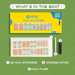 ROS Beauty Nail Stickies | 20 Count | Easy-to-Apply Vibrant Nail Art Stickers | Long-Lasting, Lightweight, & Mess-Free | Unique Designs for Effortless DIY Manicure | Pattern Princess image 2