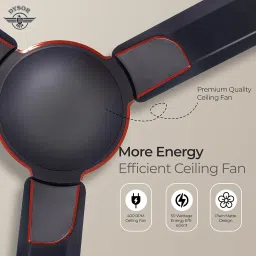 1200mm High Speed Ceiling Fan | 3 Blade Energy Efficient Fan | 400 RPM Copper Motor | Silent Operation | Rust & Dust Proof | Classic Black (elevate) image 3