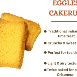 Smyle | Eggless Cakerusk Soft & Crispy | 300Gms Per Tray | Pack Of 2 Trays image 2