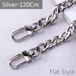 Tia Premium Purse Shoulder Bag Chain Strap Handle Handbag Bag Chain Replacement Chains for Purse, Bag Clutch Making, Replacement, Decoration and DIY (Silver Flat Thick Premium Chain12mm-120CM, 1) image 1