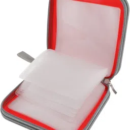 40 Disc CD Wallet DVD Case Storage Holder Bag Carry Protector PP Red image 2
