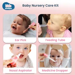 Kids Station 11 in 1- Baby Grooming Kit – Newborn Care Essentials in EVA Travel Case (Pink, Eva Case) image 1